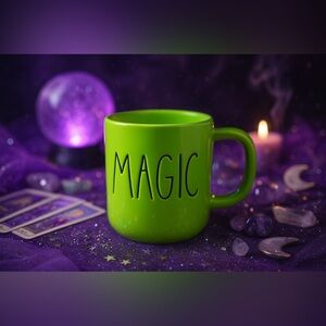 Rae Dunn MAGIC Mug Lime Green Halloween Artisan Collection 16 oz NWT